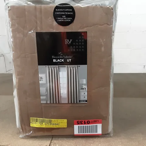 GAMMELL PENCIL PLEAT BLACKOUT THERMAL CURTAINS -SIZE 168 CM X 229 CM (cream)