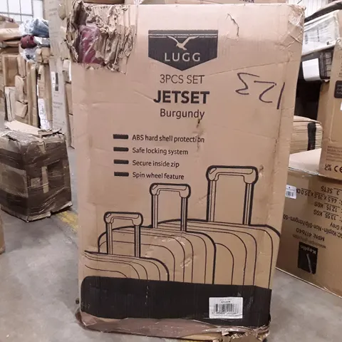 BOXED LUGG 3 PIECE JETSET LUGGAGE SET - BURGUNDY 