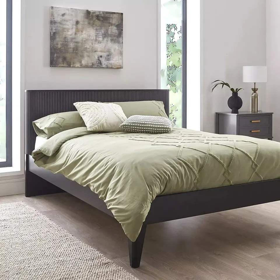BOXED CARINA KING BED FRAME IN BLACK - 3 BOXES