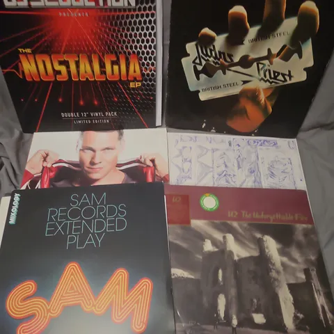 APPROXIMATELY 12 ASSORTED VINYLS FROM VARIOUS ARTISTS SUCH AS JUDAS PRIEST, U2, KALEIDOSCOPE, ETC