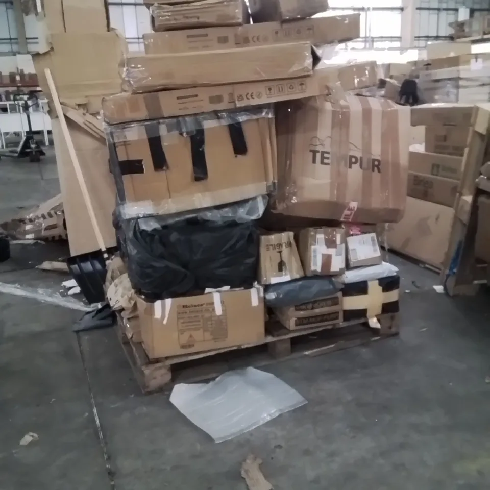PALLET OF NEO PRODUCTS AND OTHER ASSORTED HOUSEHOLD GOODS TO INCLUDE;MIRROR,ICE CONE MAKER,STEAMER,CLOTHES RACK 