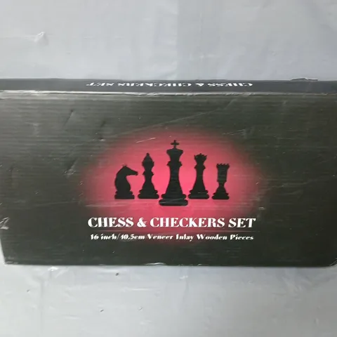 BOXED CHESS & CHECKERS SET
