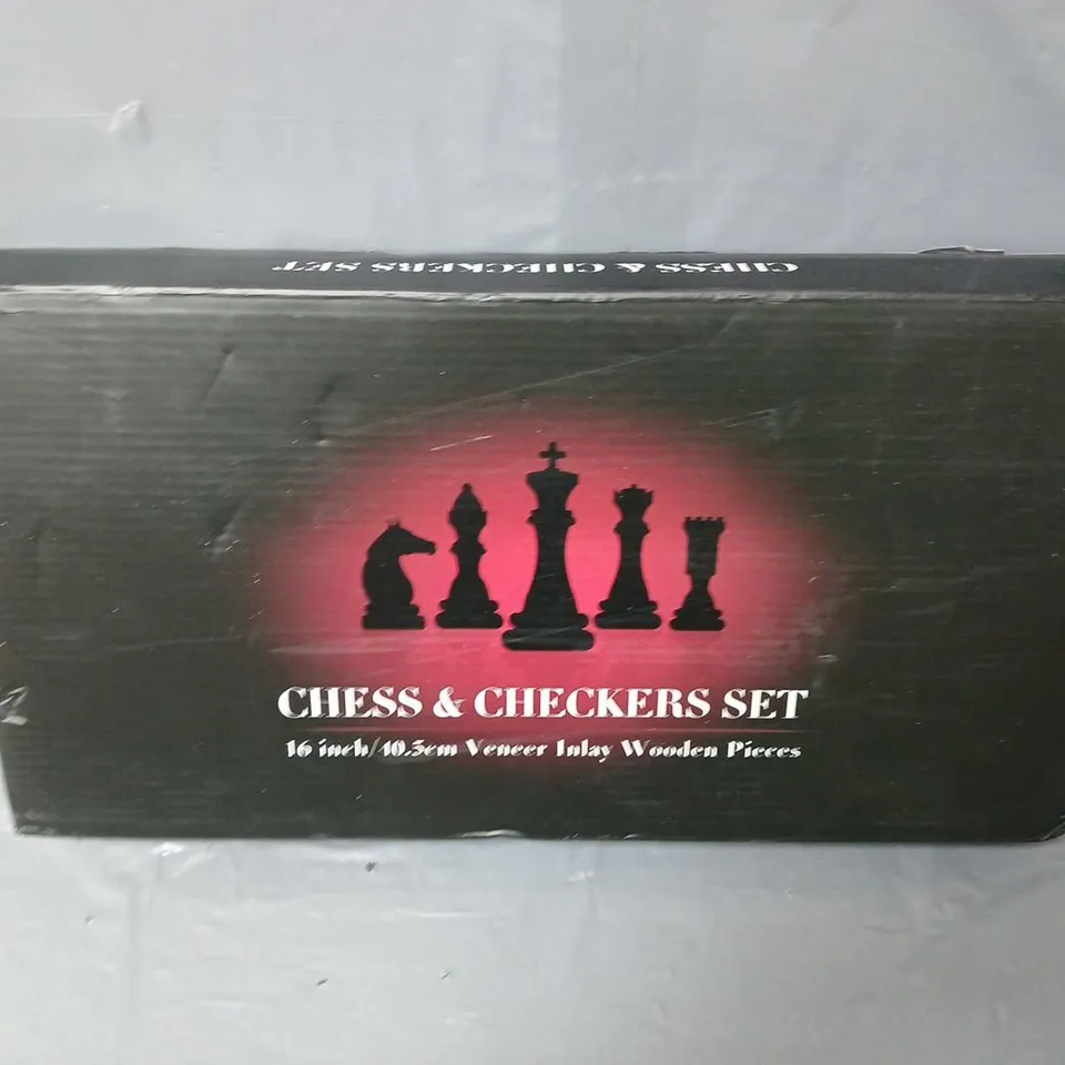 BOXED CHESS & CHECKERS SET