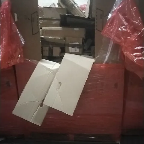 PALLET OF HOUSEHOLD ITEMS TO INCLUDE SHOWER SET,FIRE GUARD, PILATES BOARD,RETRACTABLE SAFETY GATE, CHRISTMAS TREE AND OTHER ASSORTED ITEMS...