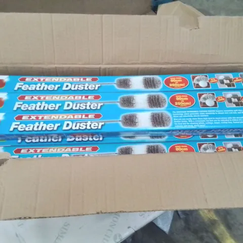 BOX CONTAINING APPROXIMATELY 23 BRAND NEW EAZICLEAN EXTENDABLE FEATHER DUSTERS