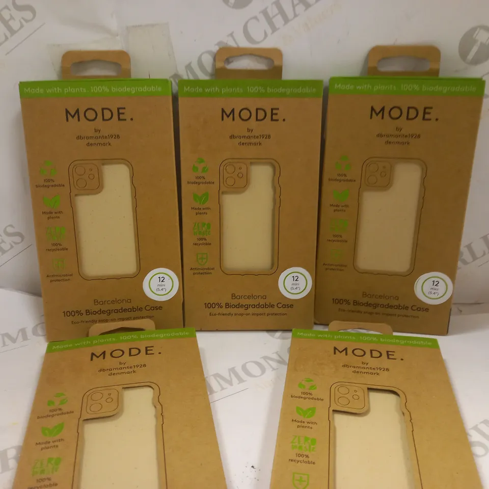BOX OF 5 MODE BARCELONA 100% BIODEGRADEABLE PHONE CASES FOR VARIOUS IPHONES