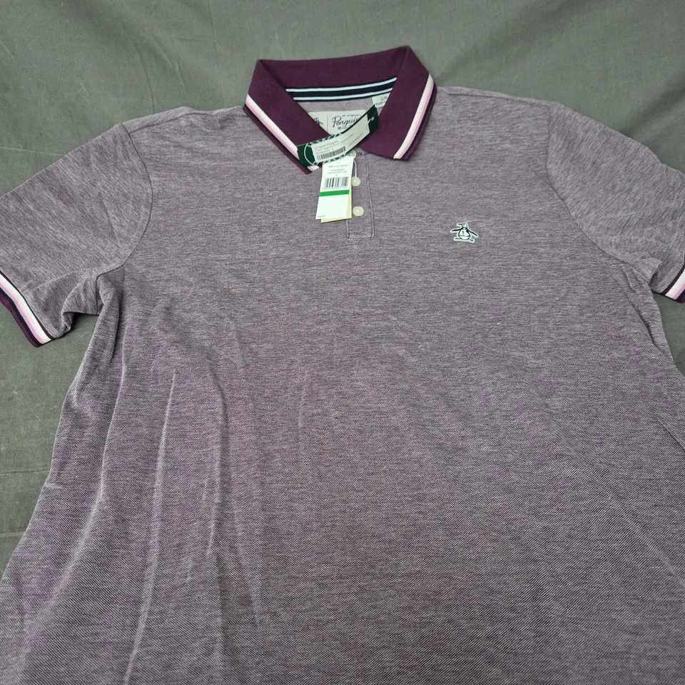 ORIGINAL PENGUIN PURPLE POLO SHIRT – MEN'S UK LARGE