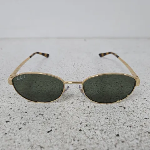 RAY BAN 0RB3774D OVAL SUNGLASSES - GREEN