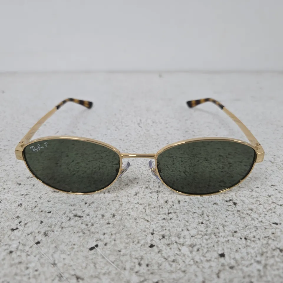 RAY BAN 0RB3774D OVAL SUNGLASSES - GREEN