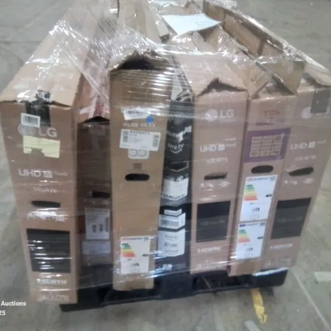 PALLET CONTAINING APPROXIMATELY 7 MIXED BRANDED TELEVISIONS SIZES VARY 