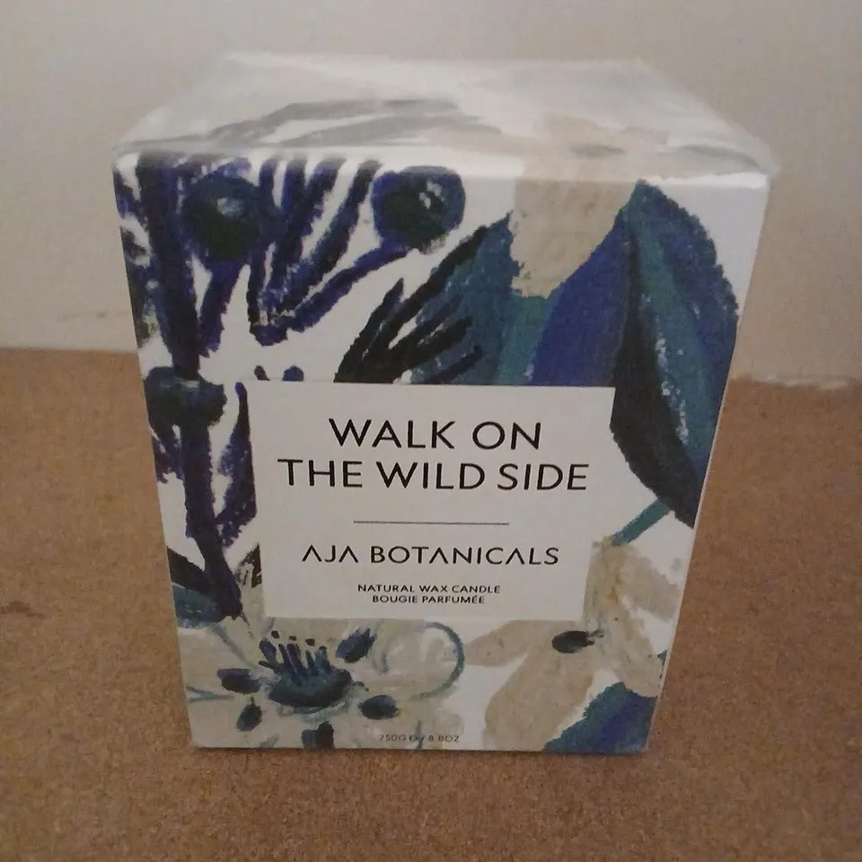 BOXED AND SEALED WALK ON THE WILD SIDE AJA BOTANICALS NATURAL WAX CANDLE 250G