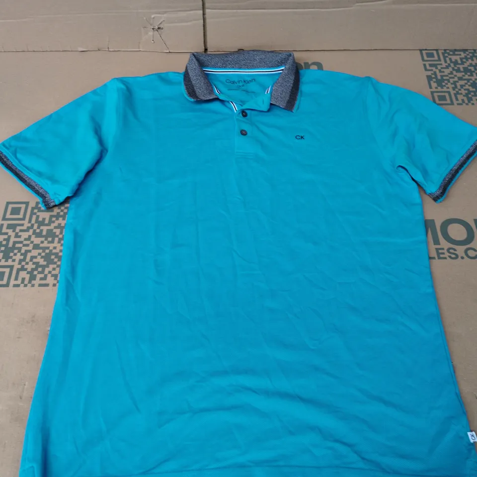 CALVIN KLEIN GOLF POLO SHIRT – TURQUOISE, XL