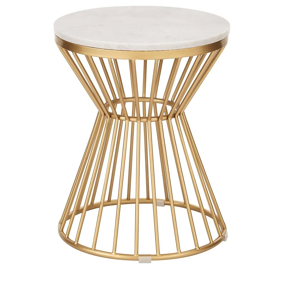 HARPER ROUND MARBLE TOP SIDE TABLE RRP £109