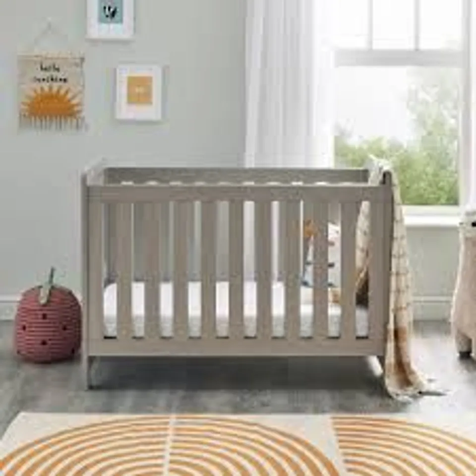 BOXED BABYMORE CARO MINI COT BED - GREY WASH (2 BOXES)