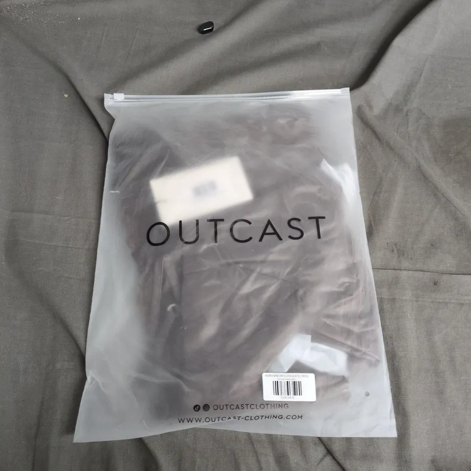 OUTCAST CLOTHING AVENIA MINI DRESS CHOCOLATE – UK LARGE (L)