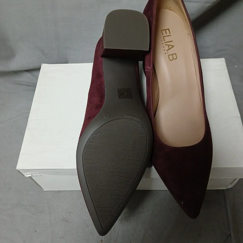ELIA B LONDON BURGUNDY SUEDE PUMPS – UK 7 (EU 40)
