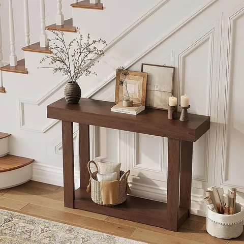 BOXED GARVEE WOODEN CONSOLE TABLE 46 INCH NARROW CONSOLE TABLE