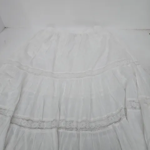 YOURS CLOTHING WHITE LACE TRIM SKIRT UK 22-24