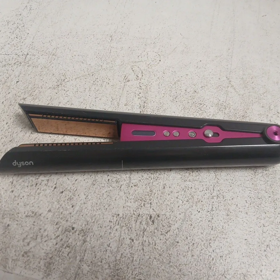 DYSON CORRALE HS03 CORDLESS HAIR STRAIGHTENER IN THE BLACK NICKEL AND FUCHSIA COLORWAY