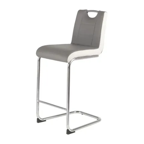 ROCKPORT 70cm BAR STOOL GREY FAUX LEATHER