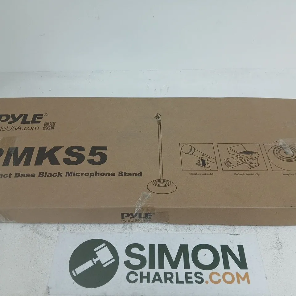 PYLE PMKS5 COMPACT BASE BLACK MICROPHONE STAND
