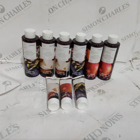 BOX OF ASSORTED KORRES BODY CLEANSER AND BODY BUTTER