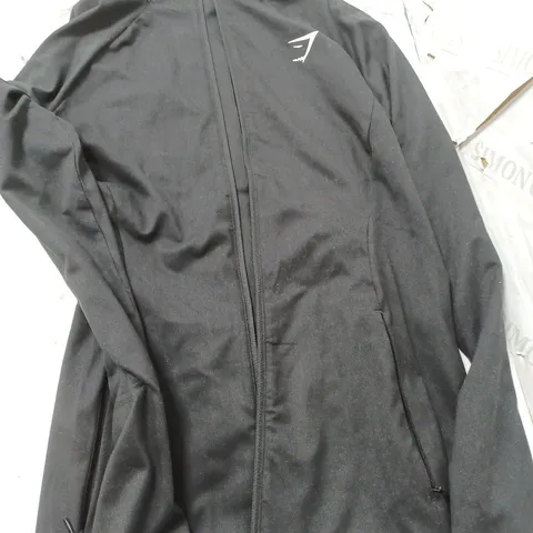 GYMSHARK TRAINING ZIP UP JACKET IN BLACK - SMALL