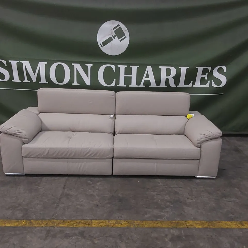 QUALITY DESIGNER BRADY 4 SEATER SOFA - GREY LEATHER