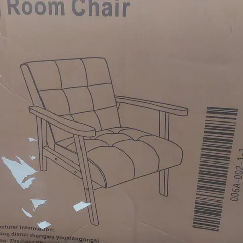 BOXED LIVING ROOM CHAIR - GREY/NATURAL (1 BOX)