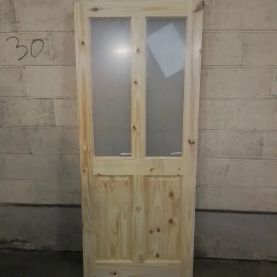 INTERNAL DOOR 4-PANEL KNOTTY PINE GLAZED // SIZE: 1981MM X 838MM