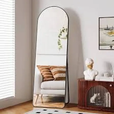 BOXED FULL LENGTH MIRROR 162×53CM, ARCHED WALL-MOUNTED OR FLOOR MIRROR