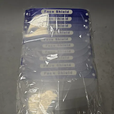 BOX OF APPROXIMATELY 280 FACE SHIELDS