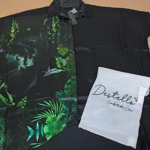 LOT OF 6 BRAND NEW DESTELLO OVERSIZED PANTHER THEMED SHIRTS - ONE SIZE