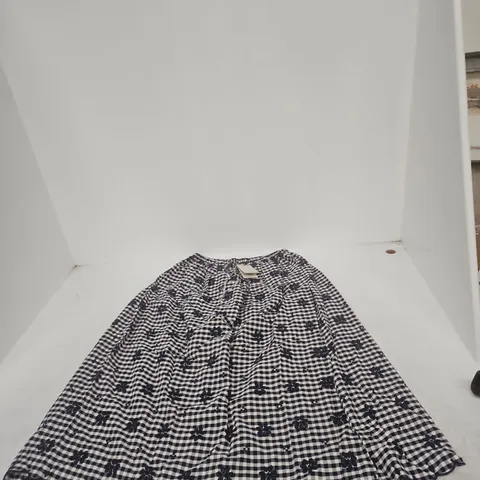NOBODY'S CHILD NAPLES MIDI DRESS – NAVY GINGHAM, UK 12