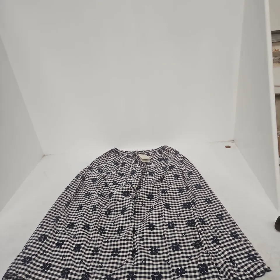 NOBODY'S CHILD NAPLES MIDI DRESS – NAVY GINGHAM, UK 12 
