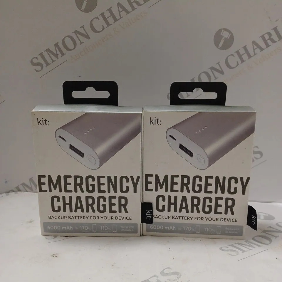 2 X KIT: EMERGENCY BACK-UP 6000MAH PORTABLE POWER BANKS