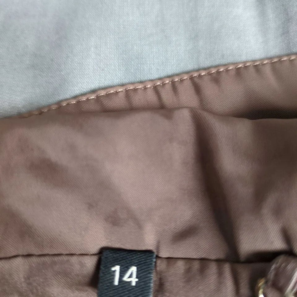  JULIEN MACDONALD BROWN PARKA JACKET, UK SIZE 14