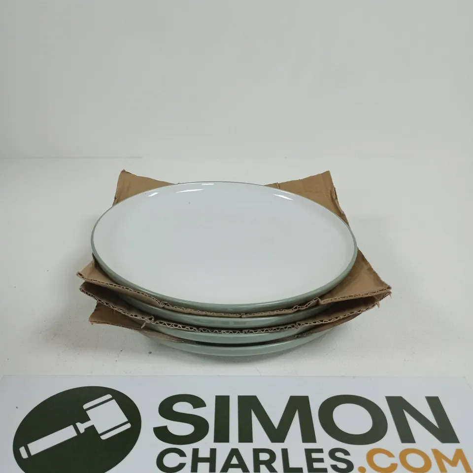 BOXED SAGE TWO TONE 12 PIECE DINNER SET