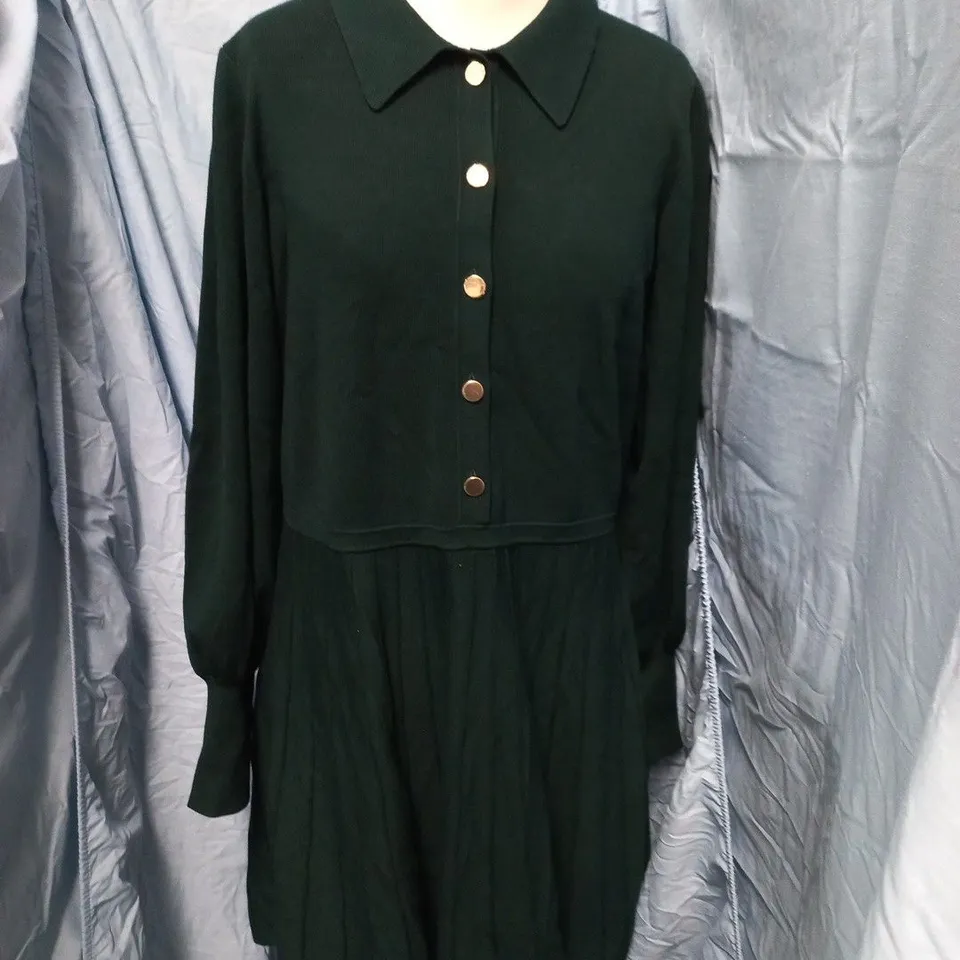 PLEASE EIGHT DARK GREEN DRESS – UK 16