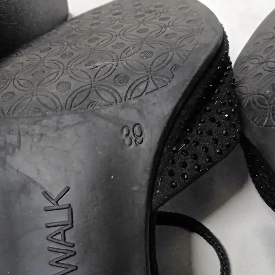 UNBOXED CATWALK BLACK GLITTER HIGH HEELS – UK 6 (EU 39)