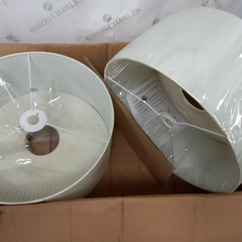 DAR LIGHTING SET OF 2 RITA 40CM FAUX SILK DRUM PENDANT SHADE