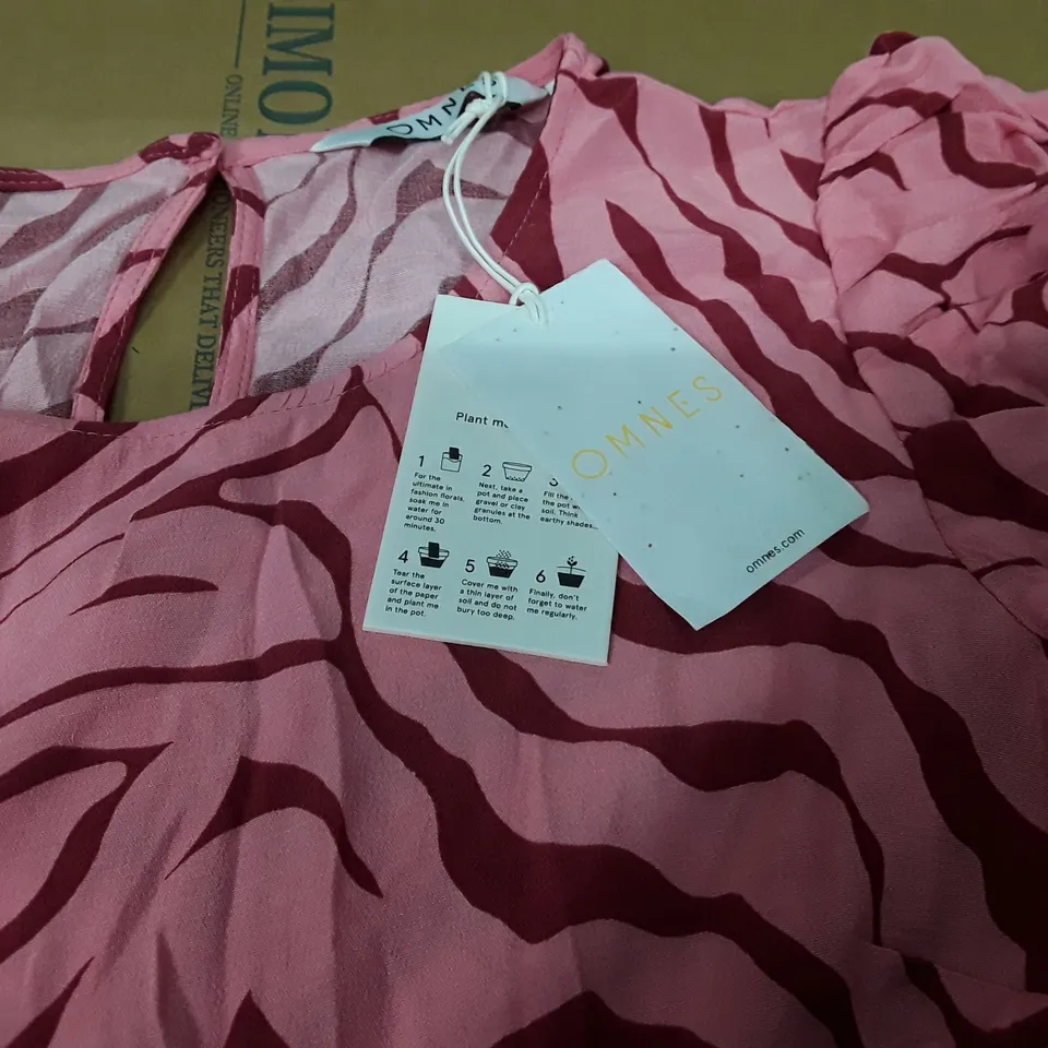 OMNES MARIE RUCHED SLEEVE TEA DRESS - 10