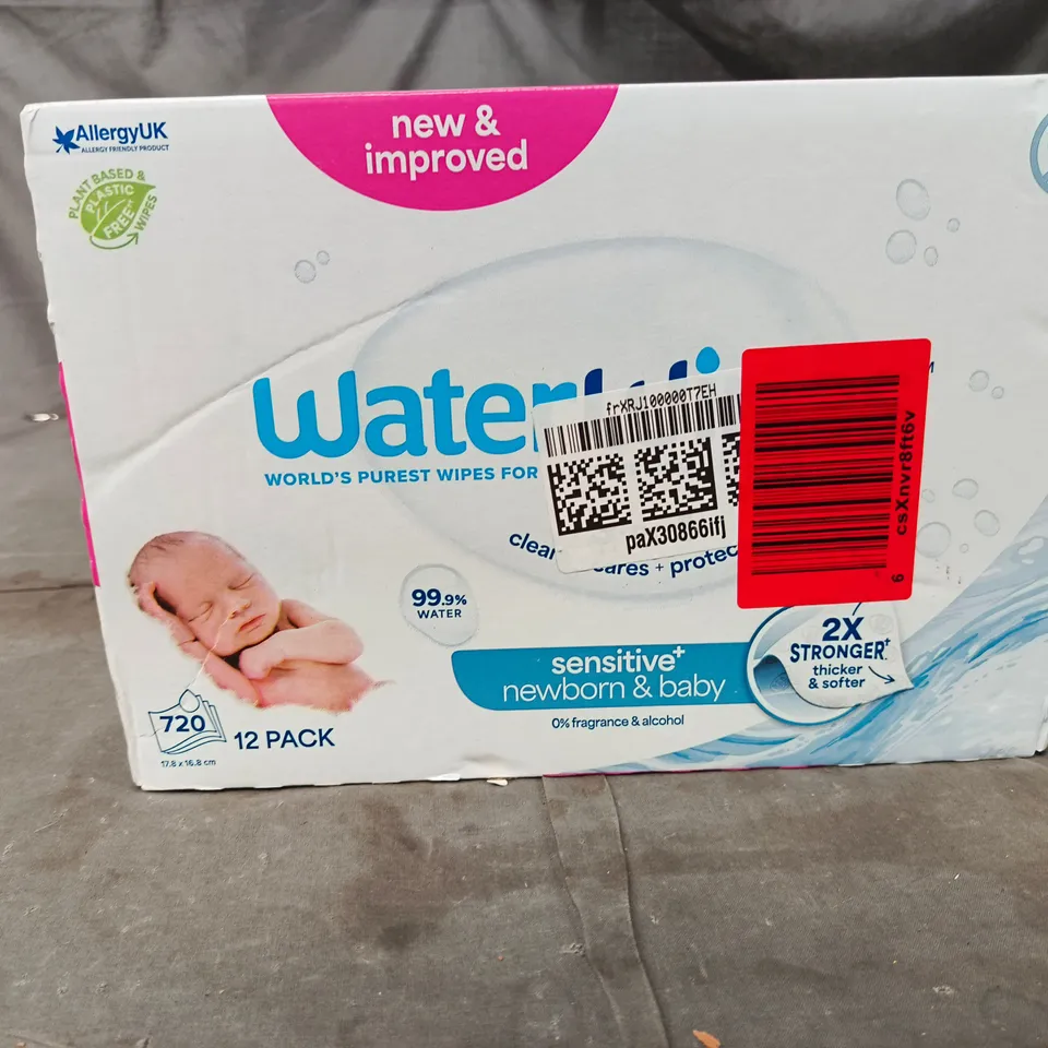 WATERWIPES 12 PACK BABY WIPES – NEWBORN & BABY, FRAGRANCE FREE (NEW & IMPROVED)
