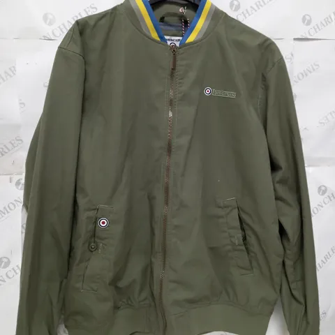 LAMBRETTA KHAKI GREEN BOMBER COAT - SIZE LARGE