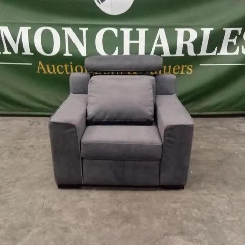 QUALITY DESIGNER ITALIAN MADE SOFT FABRIC ELECTRIC RECLINER ARMCHAIR
