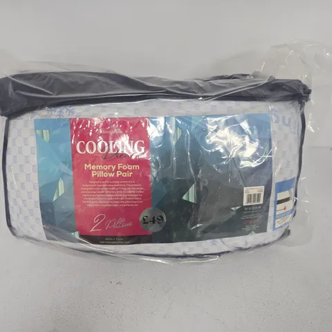 SNOOZEVILLE COOLING MEMORY FOAM PILLOWS - X2