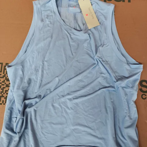 SWEATY BETTY SOFT FLOW STUDIO TANK TOP IN GLACIER BLUE SIZE XXL
