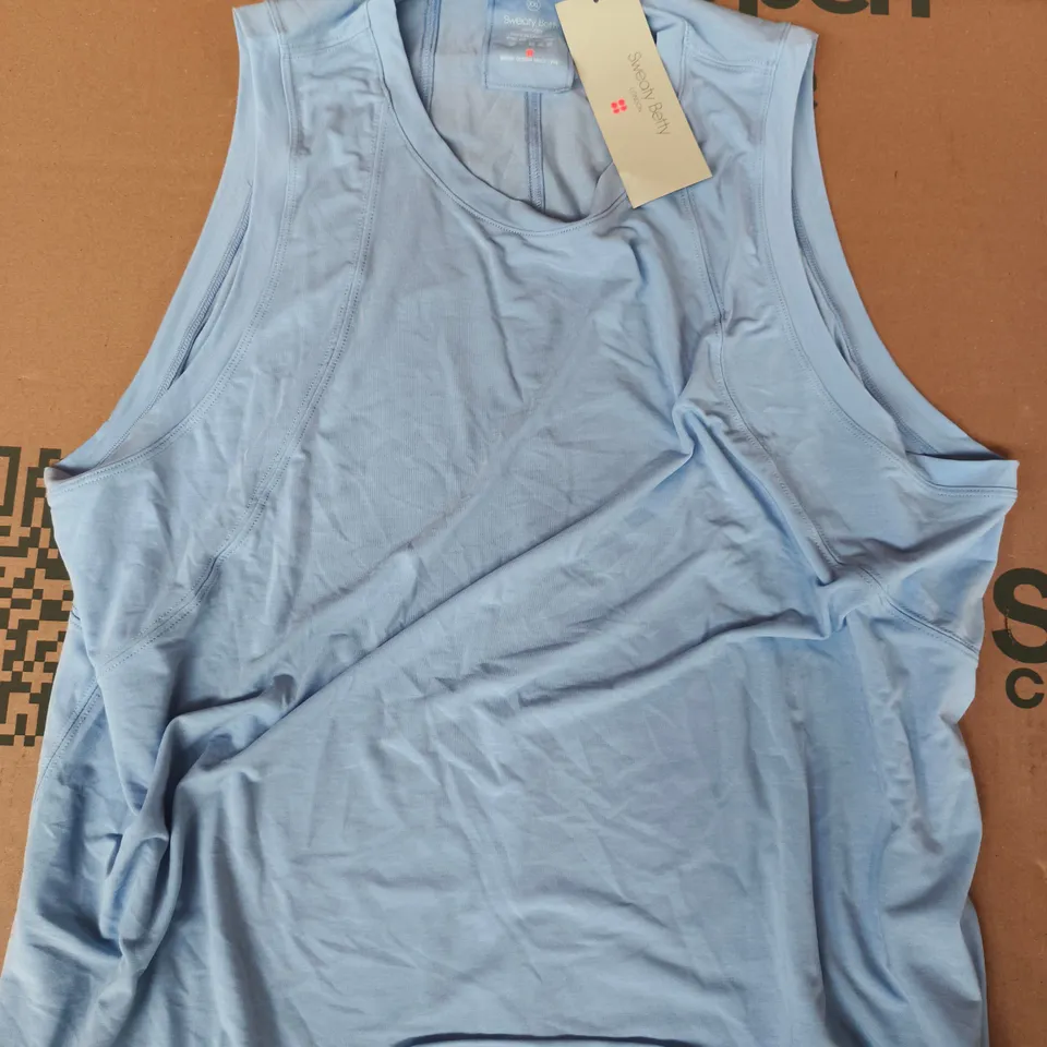 SWEATY BETTY SOFT FLOW STUDIO TANK TOP IN GLACIER BLUE SIZE XXL