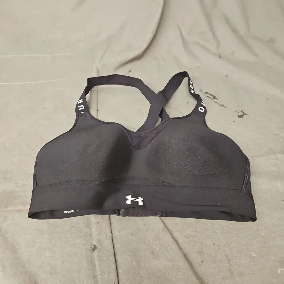 UNDER ARMOUR CROSS BACK SPORTS BRA IN BLACK SIZE S/M