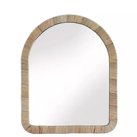 BOXED WATER HYACINTH ARCH WALL MIRROR